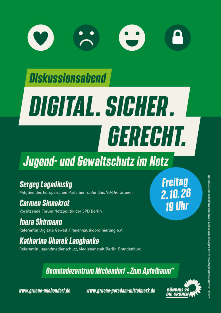 Diskussionsabend DIGITAL.SICHER.GERECHT — Jugend- und Gewaltschutz im Netz