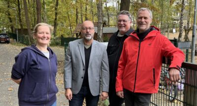 Annedore (Vorstand und Fraktionsvorsitzende), Heiko Mutz, Thomas (Vorstand) und Karl (Ortsbeirat Ferch) (v.l.n.r.)